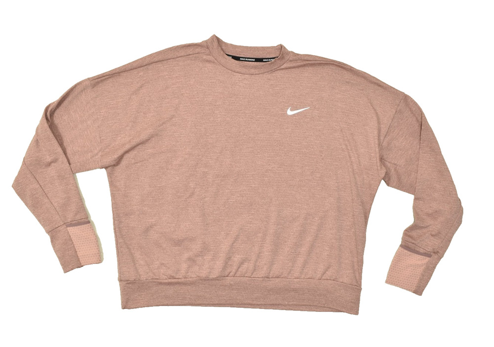 Nike Running Women's Regular Size XL Pink Dri-FIT Pullover Sweatshirt Crew Neck